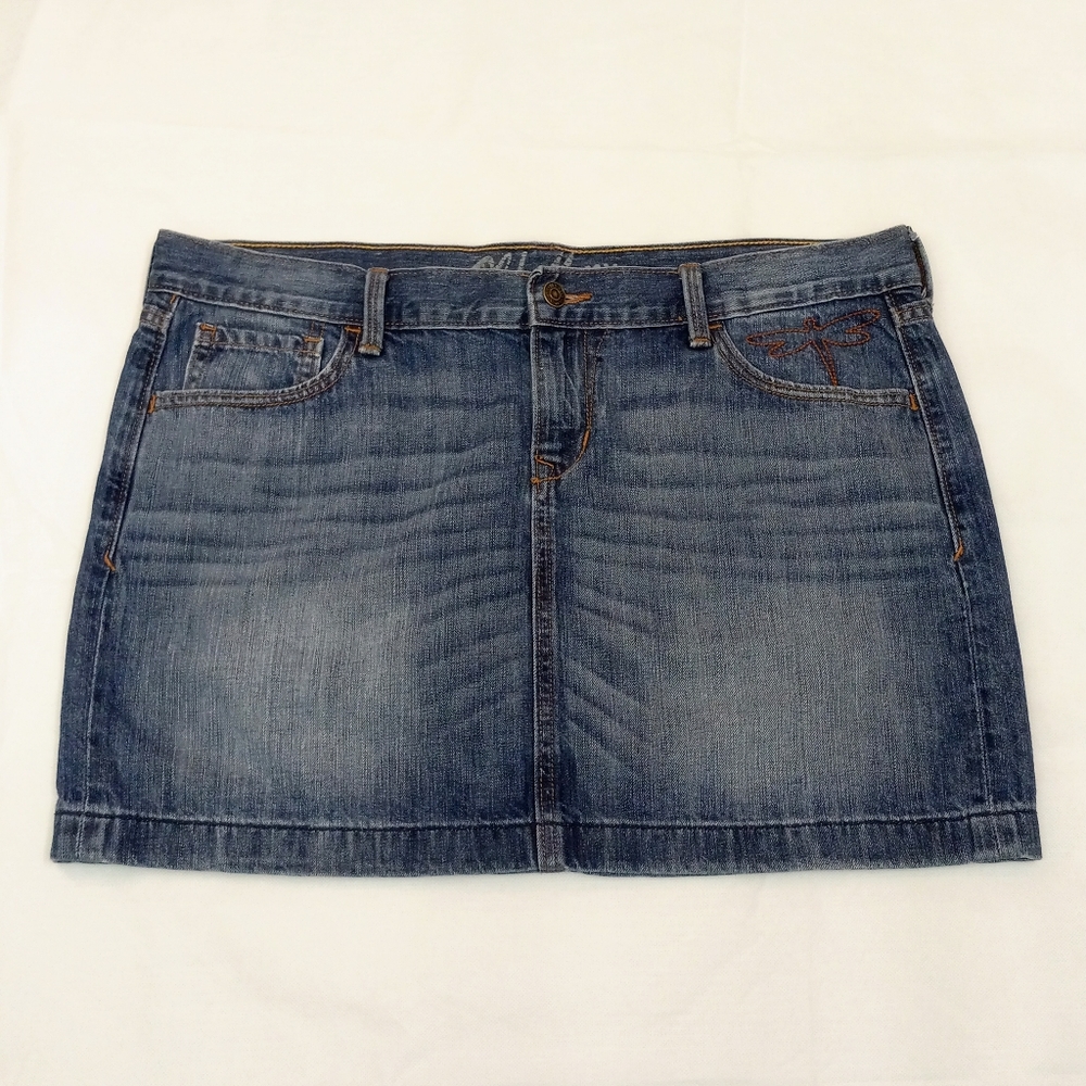 Sz 14 OLD NAVY Denim Blue Jean 5 Pocket Casual Mini Skirt Excellent Condition!